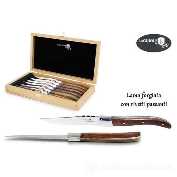 Set 6 coltelli lama liscia Laguiole