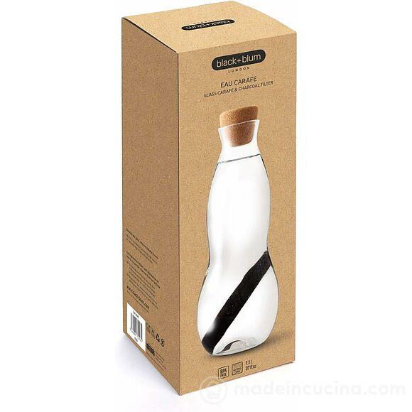 Bottiglia in vetro Eau con tappo in sughero e filtro a carbone attivo 800 ml