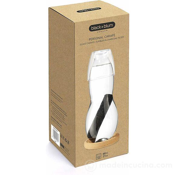 Bottiglia in vetro Personal Carafe con bicchiere e sottobottiglia in sughero