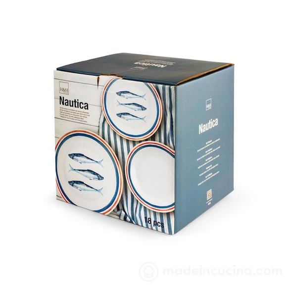 Servizio piatti 18 pezzi in porcellana Nautica