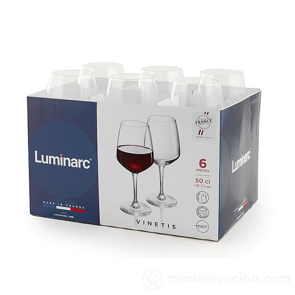 Set 6 calici in vetro Vinetis cl 50