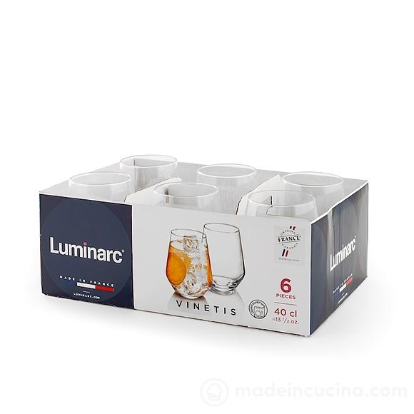 Set 6 bicchieri in vetro Vinetis cl 40