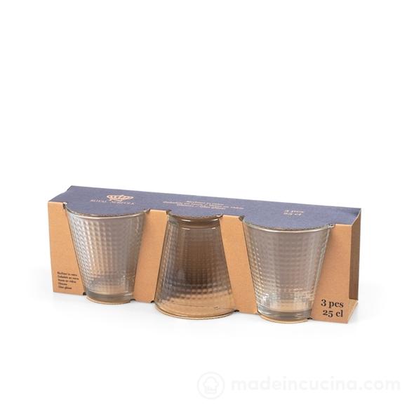 Set 3 bicchieri in vetro Harmony cl 25