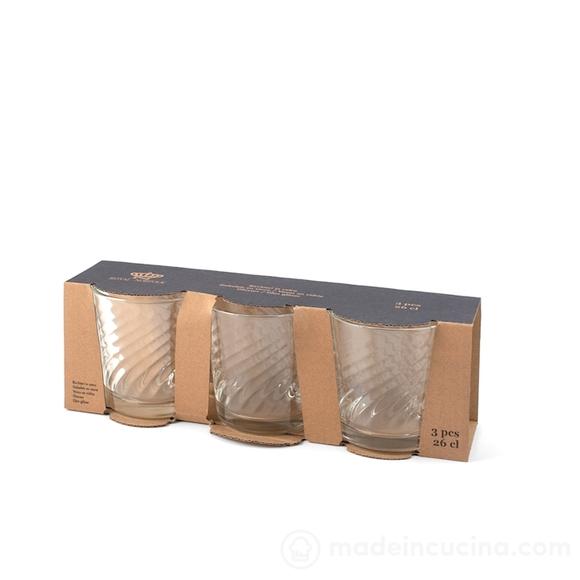 Set 3 bicchieri in vetro Joy cl 26
