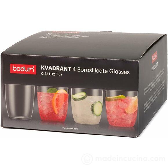 Set 4 bicchieri in vetro borosilicato Kvadrant cl 35