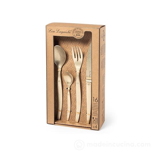 Servizio 16 posate in acciaio inox Jet champagne