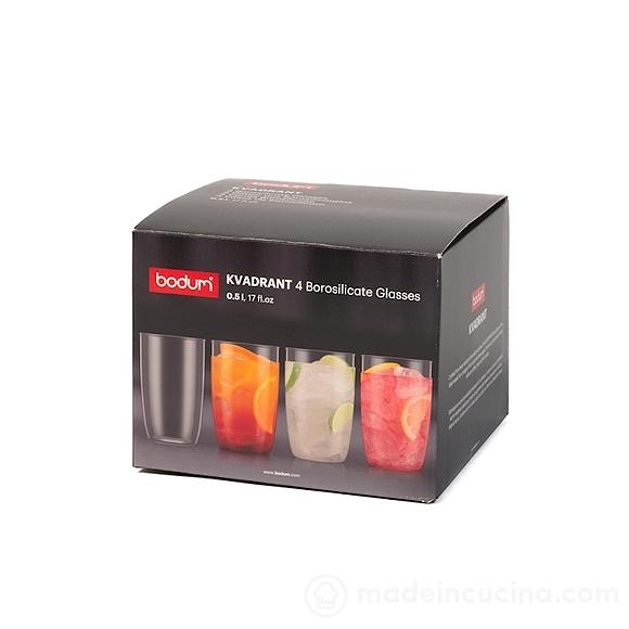 Set 4 bicchieri birra in vetro borosilicato Kvadrant cl 50