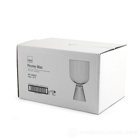 Set 6 calici Peony Lilac cl 27