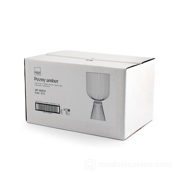 Set 6 calici Peony Amber cl 27