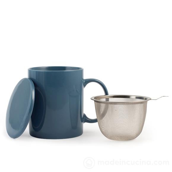 Tazza tisaniera in new bone china con filtro in acciaio inox cc 340 (colori assortiti)