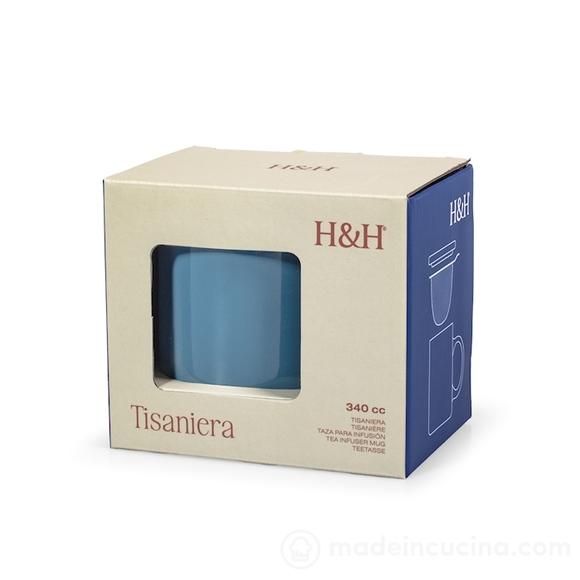 Tazza tisaniera in new bone china con filtro in acciaio inox cc 340 (colori assortiti)