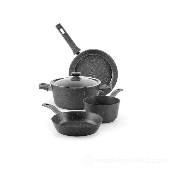 Batteria 5 pezzi Zenith in alluminio coniato antiaderente.
