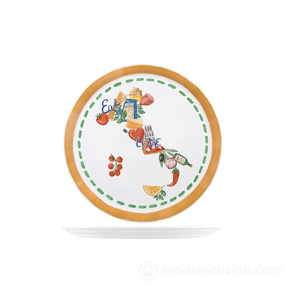 Set 6 piatti pizza in porcellana Handmade cm 31