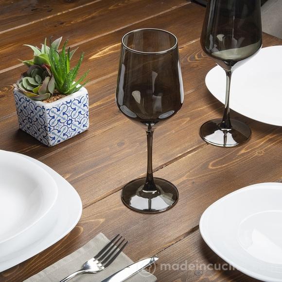 Set 6 calici Rubino Sibilla grigio fumè cl 51