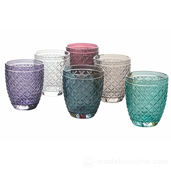 Set 6 bicchieri acqua colorati Castle
