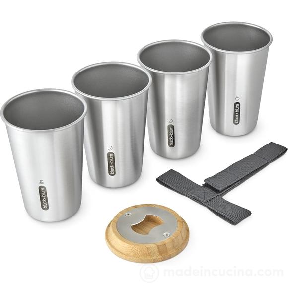 Set 4 bicchieri in acciaio inox Picnic Cup 500 ml