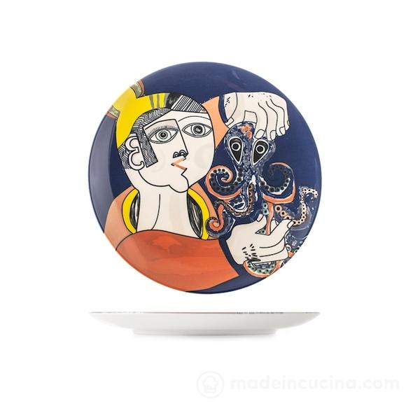 Piatto piano in stoneware decorato Pablo cm 26 (decori assortiti)