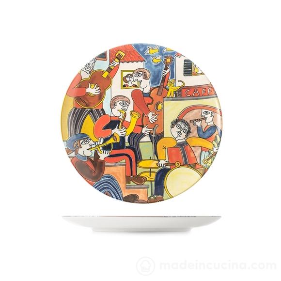 Piatto piano in stoneware decorato Pablo cm 26 (decori assortiti)