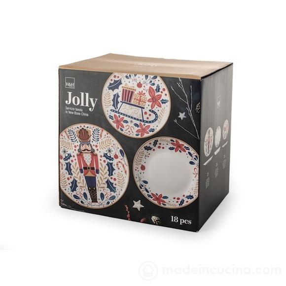 Servizio piatti 18 pezzi in new bone china Jolly