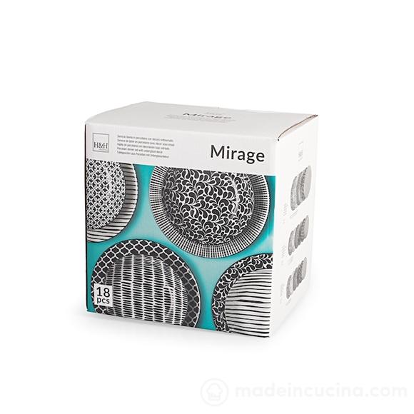 Servizio piatti in porcellana 18 pezzi Mirage