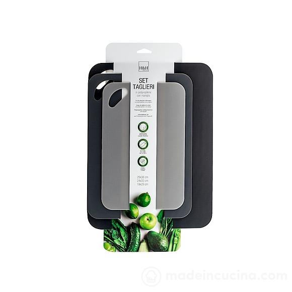 Set 3 taglieri in polipropilene cm 29-33-38